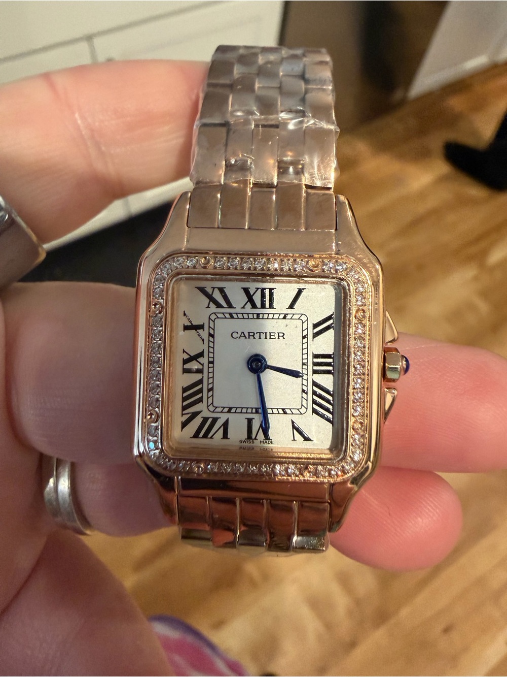 27mm Rose Gold Tone Diamond Bezel Women's Watch